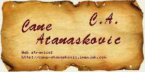 Cane Atanasković vizit kartica